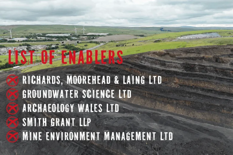 Shows environmental carnage caused by Ffos-y-fran opencast coal mine in Merthyr Tydfil 